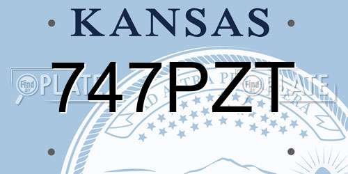 747PZT Kansas License Plate