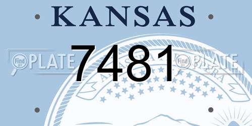 7481 Kansas License Plate