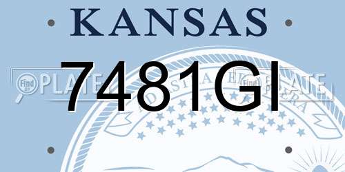 7481GI Kansas License Plate