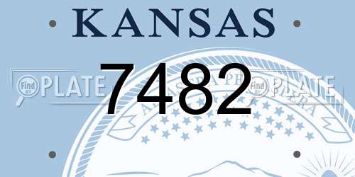 7482 Kansas License Plate