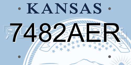 7482AER Kansas License Plate