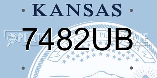 7482UB Kansas License Plate