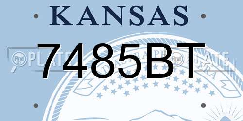 7485BT Kansas License Plate