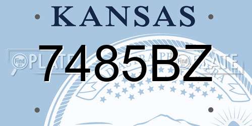 7485BZ Kansas License Plate