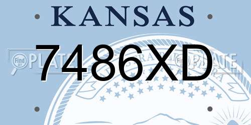 7486XD Kansas License Plate