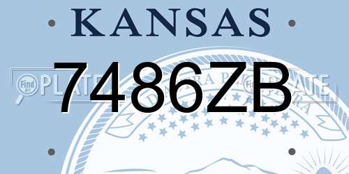 7486ZB Kansas License Plate