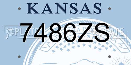 7486ZS Kansas License Plate
