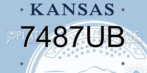 7487UB Kansas License Plate