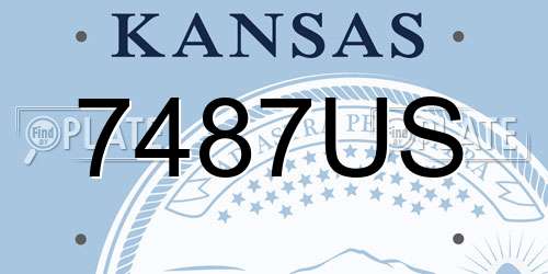 7487US Kansas License Plate