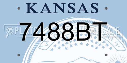 7488BT Kansas License Plate
