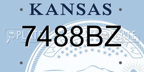 7488BZ Kansas License Plate