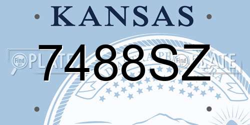 7488SZ Kansas License Plate