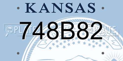 748B82 Kansas License Plate