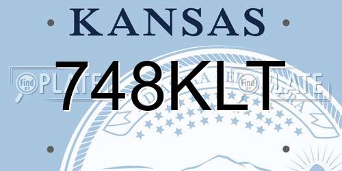 748KLT Kansas License Plate