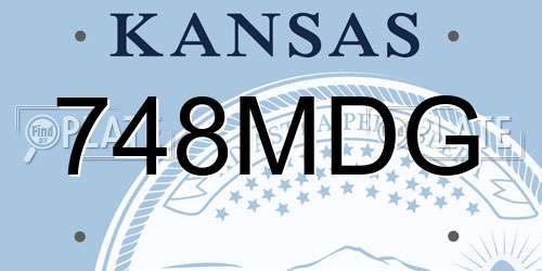 748MDG Kansas License Plate