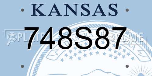 748S87 Kansas License Plate