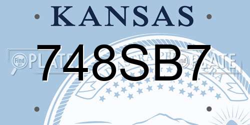 748SB7 Kansas License Plate