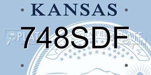 748SDF Kansas License Plate