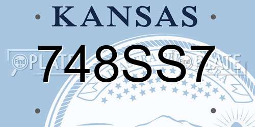 748SS7 Kansas License Plate