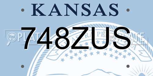 748ZUS Kansas License Plate