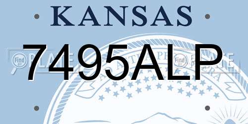 7495ALP Kansas License Plate