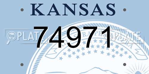 74971 Kansas License Plate