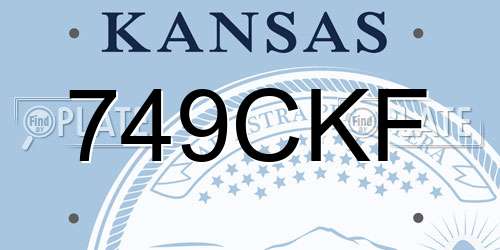 749CKF Kansas License Plate