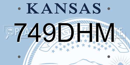 749DHM Kansas License Plate