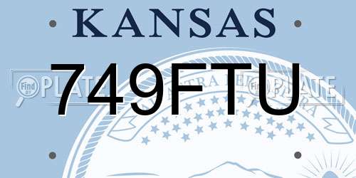 749FTU Kansas License Plate