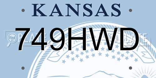 749HWD Kansas License Plate