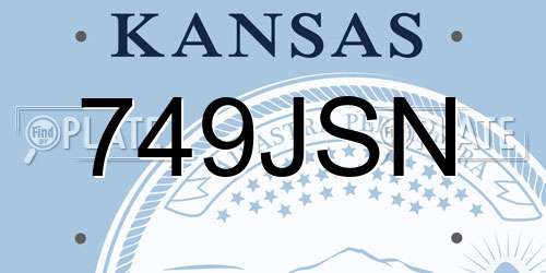 749JSN Kansas License Plate