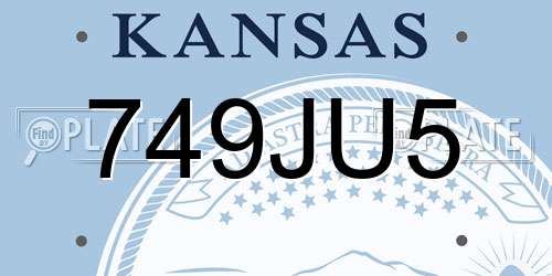 749JU5 Kansas License Plate