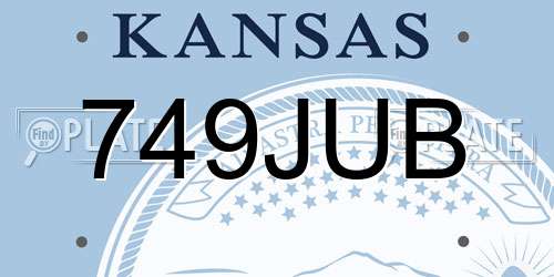 749JUB Kansas License Plate