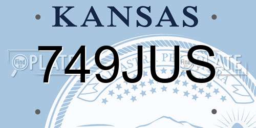 749JUS Kansas License Plate