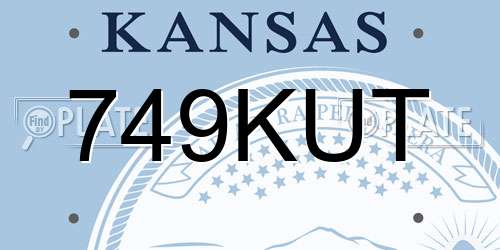 749KUT Kansas License Plate