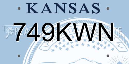 749KWN Kansas License Plate