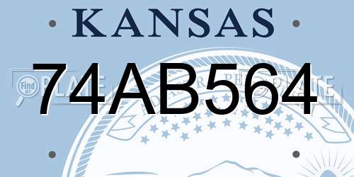 74AB564 Kansas License Plate