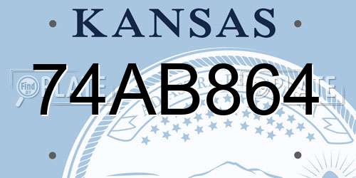 74AB864 Kansas License Plate