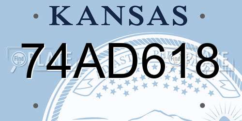 74AD618 Kansas License Plate