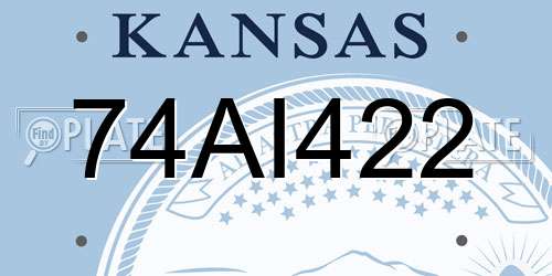 74AI422 Kansas License Plate