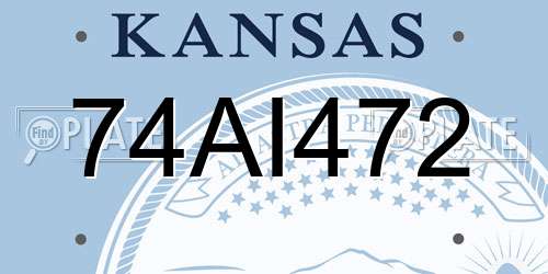 74AI472 Kansas License Plate