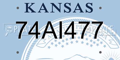 74AI477 Kansas License Plate