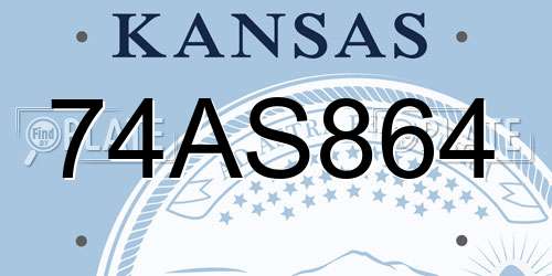 74AS864 Kansas License Plate