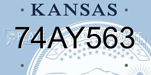 74AY563 Kansas License Plate