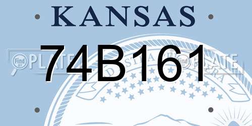 74B161 Kansas License Plate