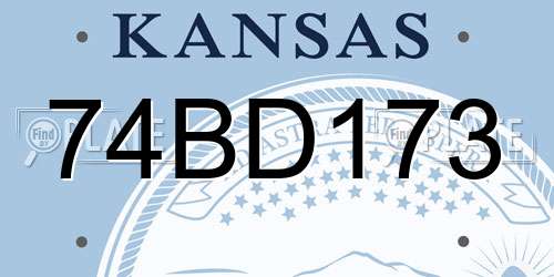 74BD173 Kansas License Plate