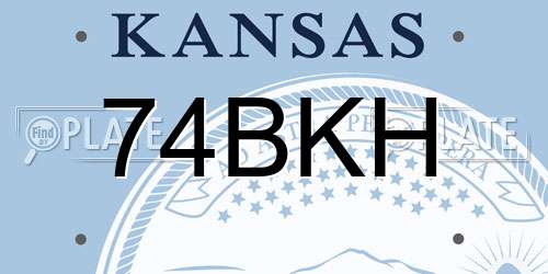 74BKH Kansas License Plate