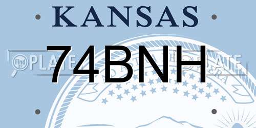 74BNH Kansas License Plate