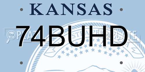 74BUHD Kansas License Plate