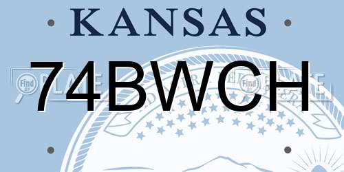 74BWCH Kansas License Plate